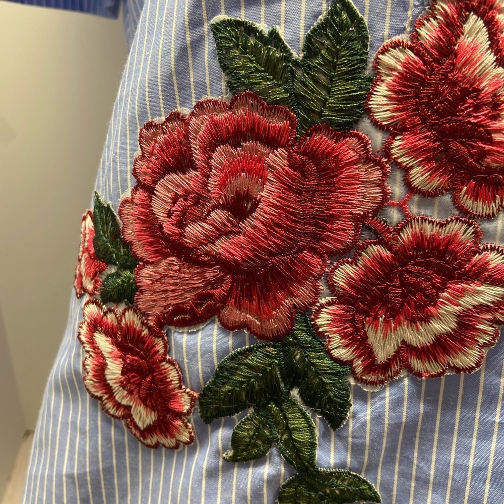 Stripes & roses Style house dress XL